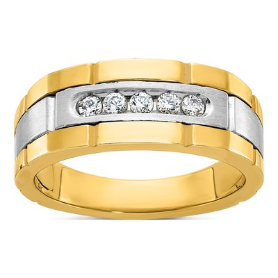 Men's 14K Two-Tone Gold 5-Stone Ring Mounting