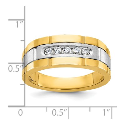 Men's 14K Two-Tone Gold 1/4 ct tw Diamond 5-Stone Ring – view 3