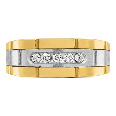 Men's 14K Two-Tone Gold 1/4 ct tw Diamond 5-Stone Ring – view 6