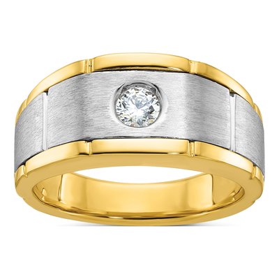 Men's 14K Two-Tone Gold Diamond Ring Mounting
