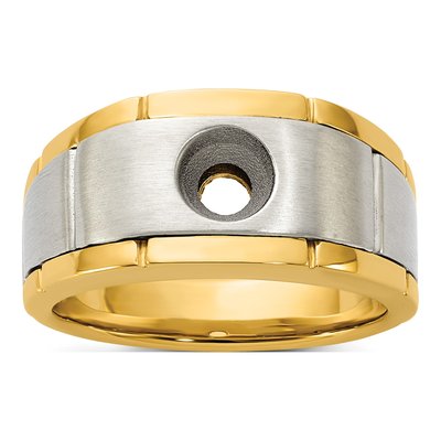 Men's 10K Two-Tone Gold Diamond Ring Mounting