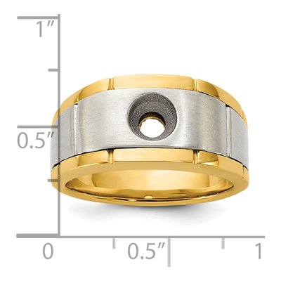 Men's 14K Two-Tone Gold Grooved Ring Mounting – view 3