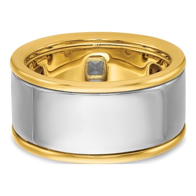 Men's 14K Two-Tone Gold 1 ct tw Diamond Grooved Ring – view 5