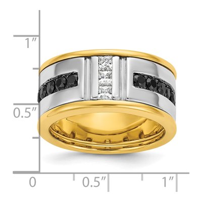 Men's 14K Two-Tone Gold 1 ct tw Diamond Grooved Ring – view 7