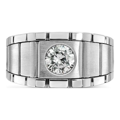 Men's 14K White Gold Ring Mounting | IBGoodman – view 4