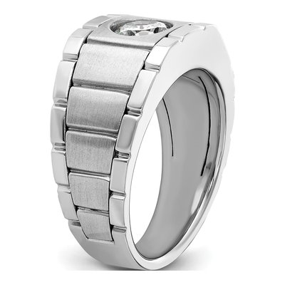 Men's 14K White Gold Ring Mounting | IBGoodman – view 6
