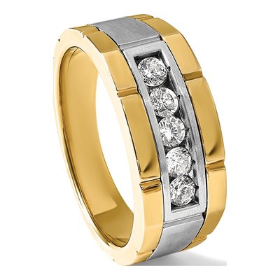 Men's 14K Two-Tone Gold Diamond Ring Mounting – view 7