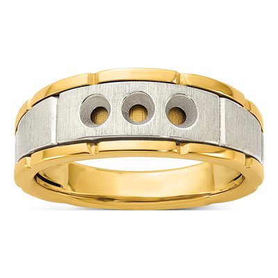 Men's 14K Two-Tone Gold Diamond Ring Mounting