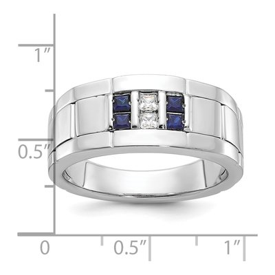 Men's 14K White Gold Grooved Ring Mounting – view 2