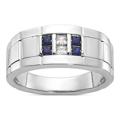 Men's 14K White Gold Grooved Ring Mounting