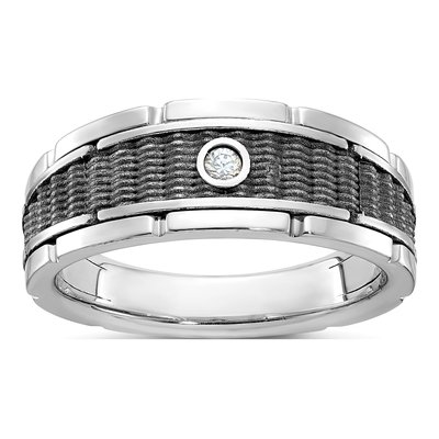 Men's 14K White Gold Solitaire Ring Mounting