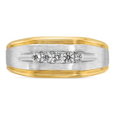 Men's 14K Yellow Gold 5-Stone Ring Mounting – view 6