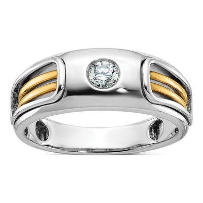 Men's 14K Two-Tone Gold Diamond Ring Mounting