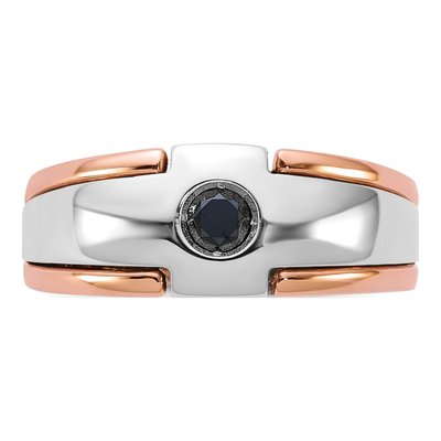 Men's 14K Two-Tone Gold Black Diamond Ring Mounting – view 4