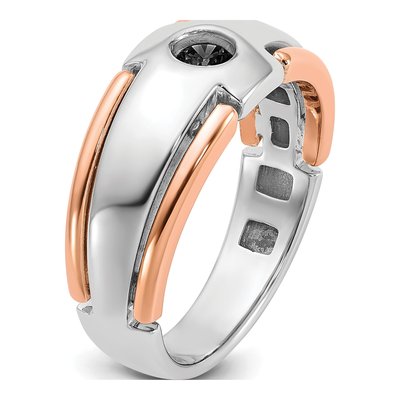Men's 14K Two-Tone Gold Black Diamond Ring Mounting – view 6