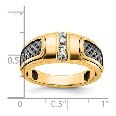 Men's 10K Yellow Gold 4-Stone Diamond Ring Mounting – view 2