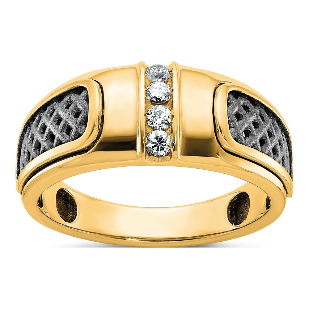 Men's 10K Yellow Gold 4-Stone Diamond Ring Mounting