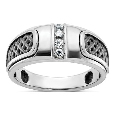Men's 14K White Gold Diamond Ring Mounting