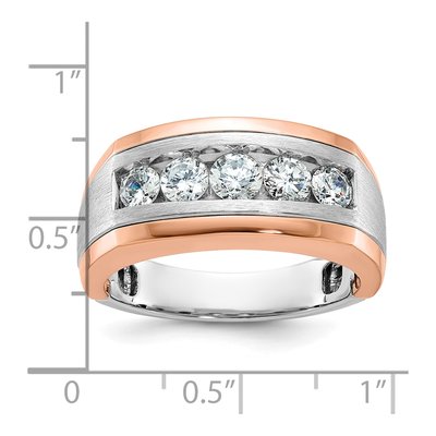 Men's 14K Two-Tone Gold 5-Stone Ring Mounting – view 3