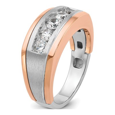 Men's 14K Two-Tone Gold 5-Stone Ring Mounting – view 8