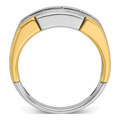 Men's 14K Two-Tone Gold Diamond 5-Stone Ring Mounting – view 2