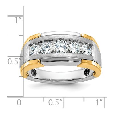 Men's 14K Two-Tone Gold Diamond 5-Stone Ring Mounting – view 3