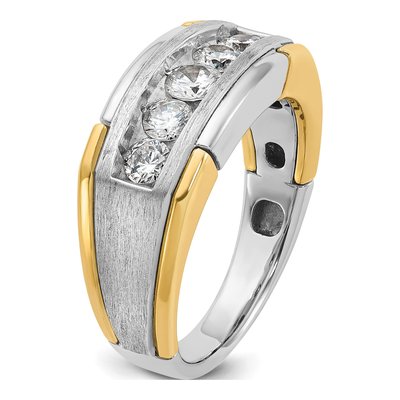 Men's 14K Two-Tone Gold Diamond 5-Stone Ring Mounting – view 8