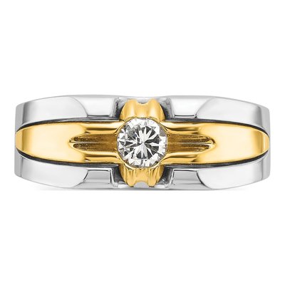 Men's 14K Two-Tone Gold 3/8 ct tw Diamond Ring – view 6