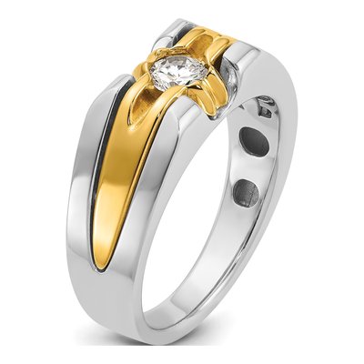 Men's 14K Two-Tone Gold 3/8 ct tw Diamond Ring – view 8