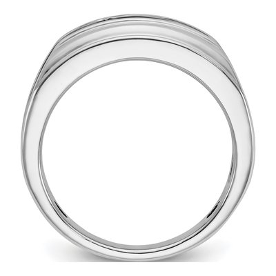 Men's 10K White Gold Grooved Holds Ring Mounting – view 2