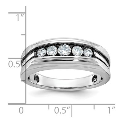 Men's 10K White Gold Grooved Holds Ring Mounting – view 3