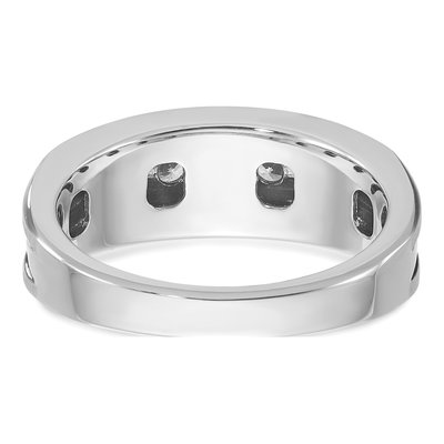 Men's 10K White Gold Grooved Holds Ring Mounting – view 7