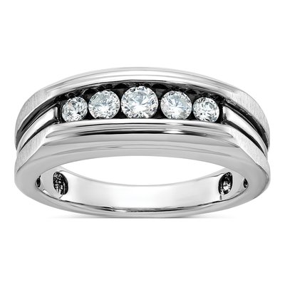 Men's 10K White Gold Grooved Holds Ring Mounting