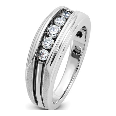 Men's 14K White Gold 5-Stone Diamond Ring Mounting – view 8