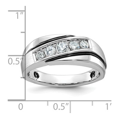 Men's 10K White Gold Grooved Ring Mounting – view 3