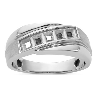 Men's 14K White Gold Diamond Ring Mounting