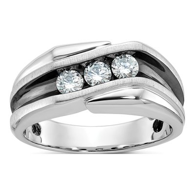 Men's 14K White Gold Diamond Ring Mounting