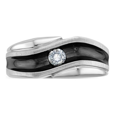 Men's 14K White Gold Solitaire Diamond Ring Mounting – view 6