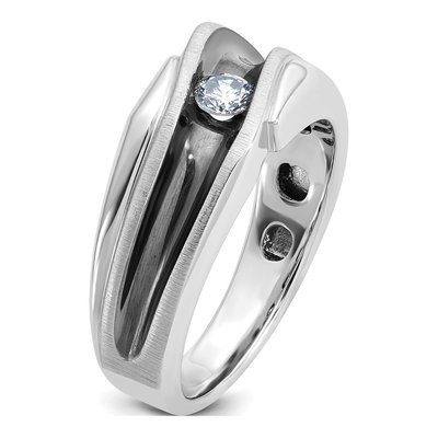 Men's 14K White Gold Solitaire Diamond Ring Mounting – view 8