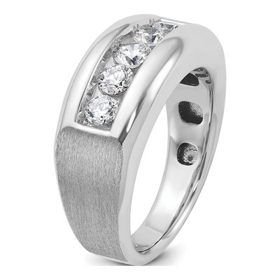Men's 14K White Gold Diamond 5-Stone Ring Mounting – view 6