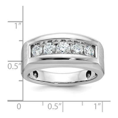 Men's 14K White Gold Diamond 5-Stone Ring Mounting – view 8