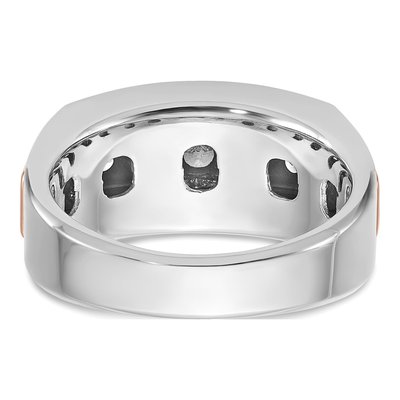 Men's 14K Two-Tone Gold Grooved Diamond Ring Mounting – view 7