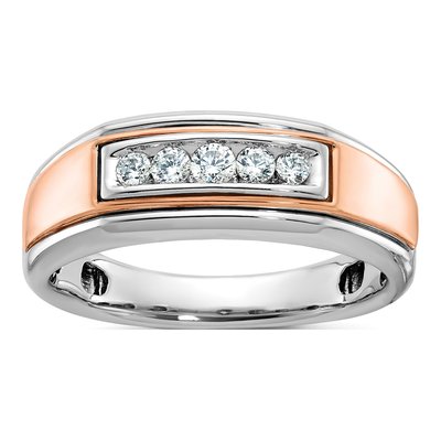 Men's 10K Two-Tone Gold Diamond Ring Mounting