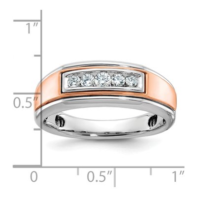 Men's 14K Two-Tone Gold 5-Stone Ring Mounting – view 3