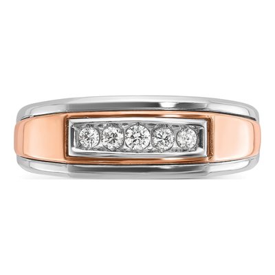 Men's 14K Two-Tone Gold 5-Stone Ring Mounting – view 6