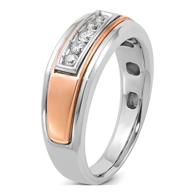 Men's 14K Two-Tone Gold 5-Stone Ring Mounting – view 8