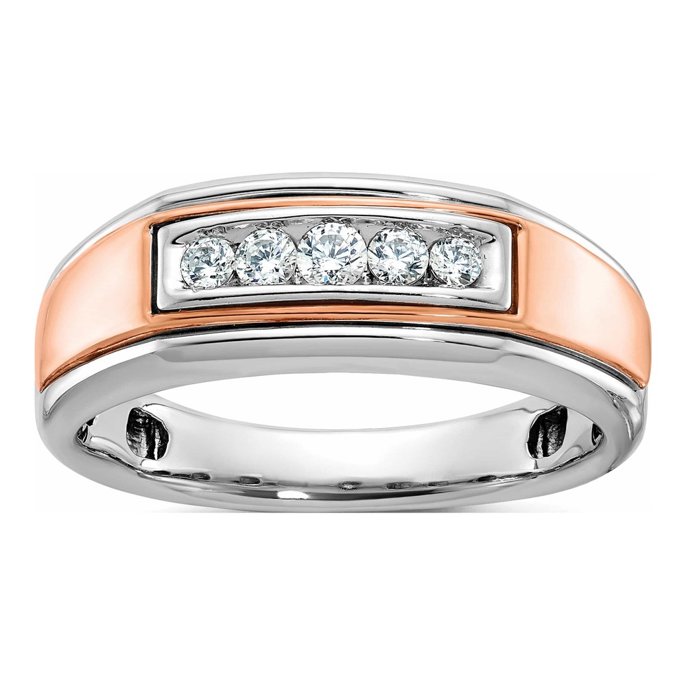 Men's 14K Two-Tone Gold 1/4 ct tw Diamond 5-Stone Ring