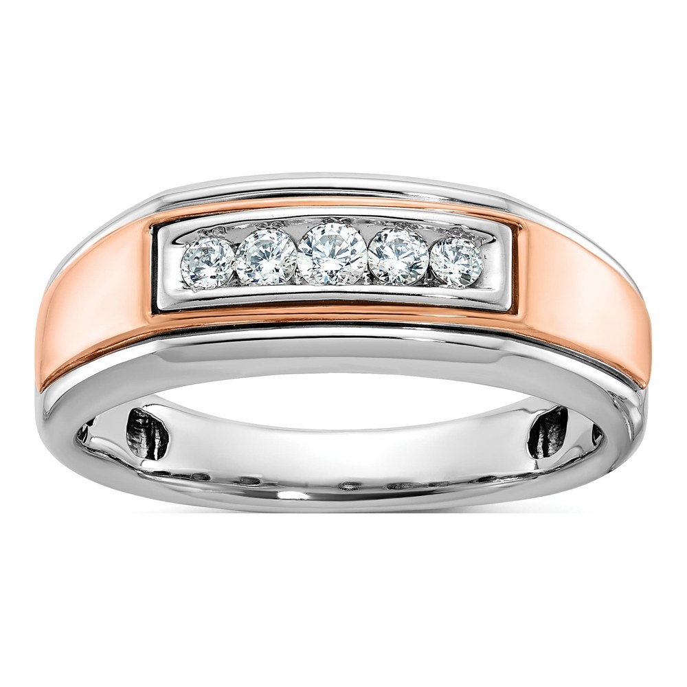 Men's 14K Two-Tone Gold 1/4 ct tw Diamond 5-Stone Ring