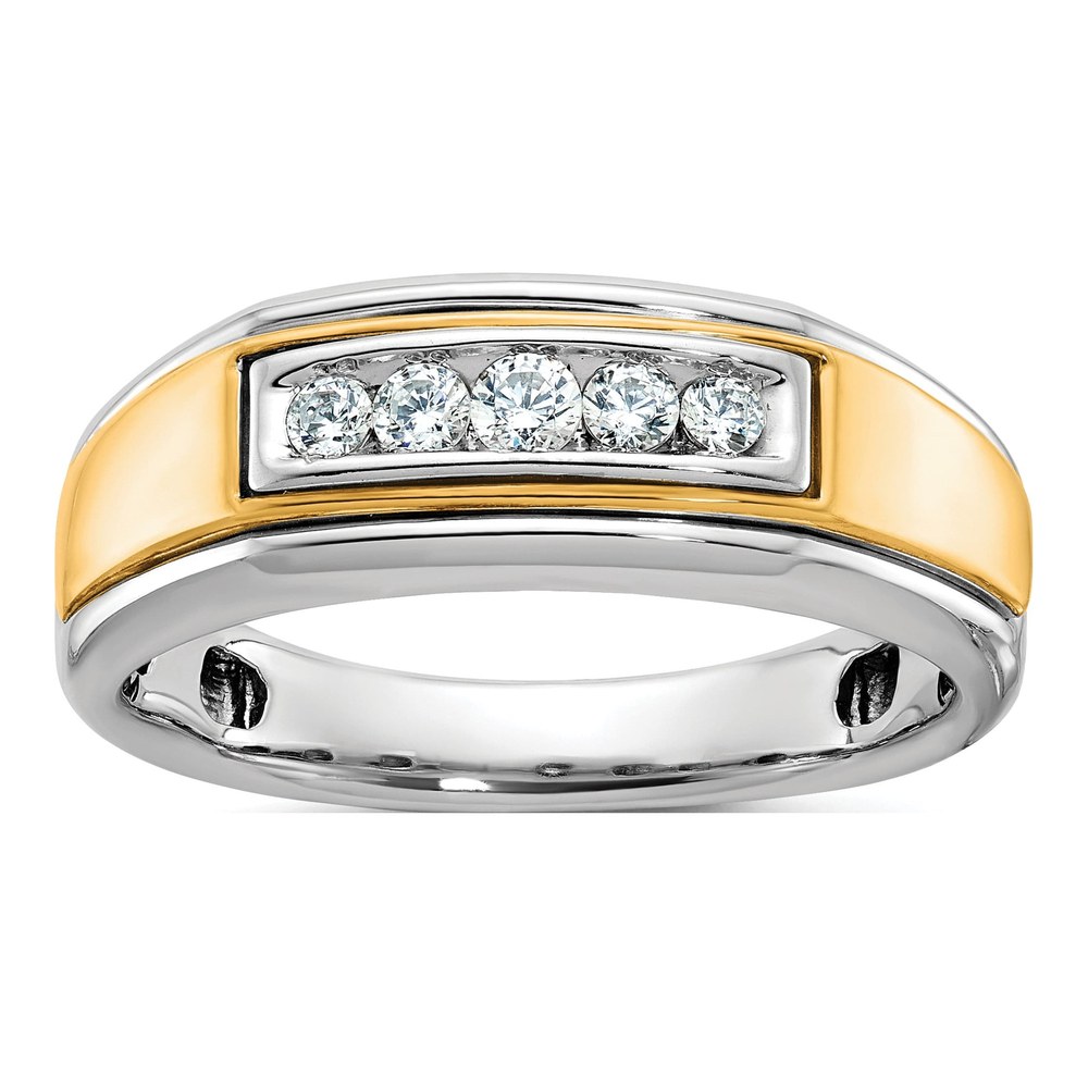 Men's 14K Two-Tone Gold 1/4 ct tw Diamond 5-Stone Ring