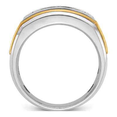 Men's 10K Two-Tone Gold 1/2 ct tw Diamond 5-Stone Ring – view 2